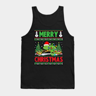 Funny Chameleon Animal Lover Xmas Lighting Chameleon Merry Christmas Tank Top